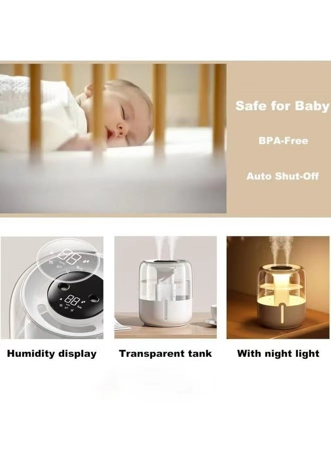 "تاقومارت أجهزة ترطيب الهواء لغرف النوم، جهاز ترطيب هواء كبير الحجم بسعة 6.8 لتر يعمل بتقنية الرذاذ البارد مع إضاءة ليلية، سهل التعبئة والتنظيف، أجهزة ترطيب هواء هادئة تعمل بالموجات فوق الصوتية للمنزل، الغرف الكبيرة، غرف الأطفال والنباتات - Image 5